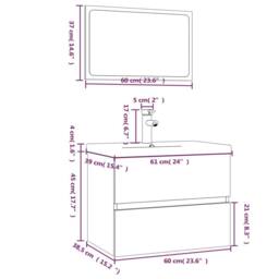 Berkfield Home Bathroom Furniture Set Smoked Oak Engineered Wood in Brown - thumbnail 7