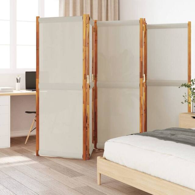 Berkfield Home 5-Panel Room Divider Light Grey 350x180 cm - image 1