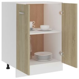 Berkfield Home Bottom Cabinet Sonoma Oak 60x46x81.5 cm Engineered Wood in Brown - thumbnail 4