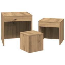 Berkfield Home Nesting Tables 3 pcs Artisan Oak Engineered Wood in Brown - thumbnail 7