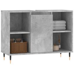 Berkfield Home Bathroom Cabinet Concrete Grey 80x33x60 cm Engineered Wood - Size: 80 x 33 x 60 cm - thumbnail 3