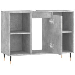 Berkfield Home Bathroom Cabinet Concrete Grey 80x33x60 cm Engineered Wood - Size: 80 x 33 x 60 cm - thumbnail 5