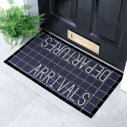 Artsy Mats Arrivals Departures Indoor & Outdoor Doormat - 70x40cm in Black - Size: 40 cm x 70 cm - thumbnail 1