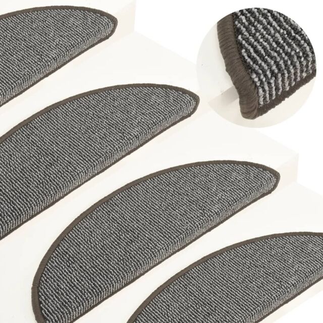 Berkfield Home Carpet Stair Treads 15 pcs Grey 56x17x3 cm - Size: Medium - image 1