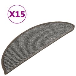 Berkfield Home Carpet Stair Treads 15 pcs Grey 56x17x3 cm - Size: Medium - thumbnail 2