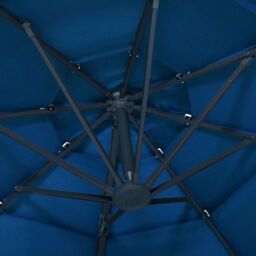 Berkfield Home 4-Tier Parasol with Aluminium Pole Azure Blue 3x3 m - thumbnail 6