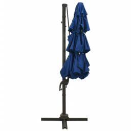 Berkfield Home 4-Tier Parasol with Aluminium Pole Azure Blue 3x3 m - thumbnail 4