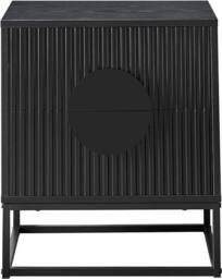 Moderna MMT Fluted 2-Door Storage Cabinet, Adjustable Shelf, Steel Legs in Black - thumbnail 5