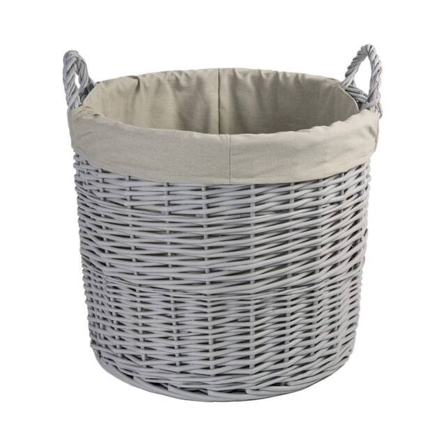 FLAVORA Round Large- Wicker Basket for Storage in Grey - Size: 500mm - image 1