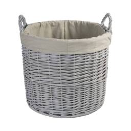 FLAVORA Round Large- Wicker Basket for Storage in Grey - Size: 500mm - thumbnail 1