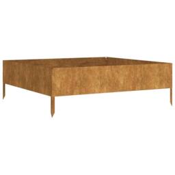Berkfield Home Garden Raised Bed 100x100x33.5 cm Corten Steel in Brown - thumbnail 3