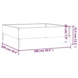 Berkfield Home Garden Raised Bed 100x100x33.5 cm Corten Steel in Brown - thumbnail 7