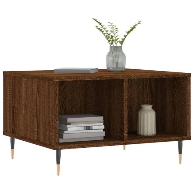 Berkfield Home Modern Coffee Table Brown Oak 60x50x36.5 cm Engineered Wood - image 1