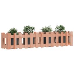 Berkfield Home Garden Raised Bed with Fence Design 150x30x30 cm Solid Wood Douglas in Brown - Size: 150 x 30 x 30 cm - thumbnail 3