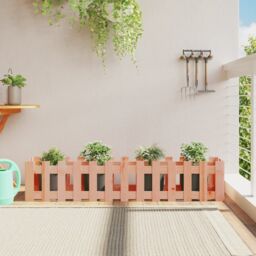 Berkfield Home Garden Raised Bed with Fence Design 150x30x30 cm Solid Wood Douglas in Brown - Size: 150 x 30 x 30 cm - thumbnail 1