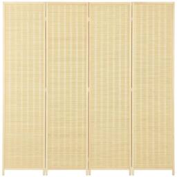 FORGEVIO 4 Panel Room Divider Folding Privacy Screen in Natural - thumbnail 6