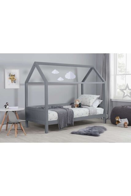 Birlea Home Bed Children's Wooden Bed Frame in Grey - Size: Single - image 1