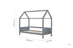 Birlea Home Bed Children's Wooden Bed Frame in Grey - Size: Single - thumbnail 6