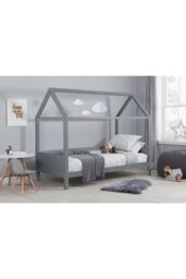 Birlea Home Bed Children's Wooden Bed Frame in Grey - Size: Single
