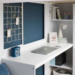 Flair Harry High Sleeper Bed with Desk, Wardrobe & Storage in White - Size: Single - thumbnail 3