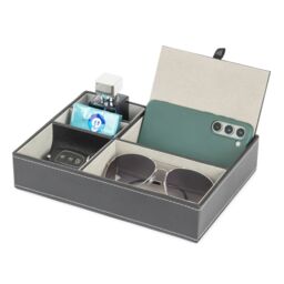 LIVIVO Desk & Bedside Valet Organiser Tray Black