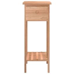 Berkfield Home Side Table with Drawer 25x25x60cm Solid Wood Walnut in Brown - Size: 25 x 25 x 60 cm - thumbnail 5