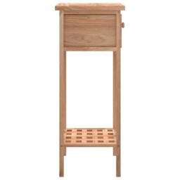 Berkfield Home Side Table with Drawer 25x25x60cm Solid Wood Walnut in Brown - Size: 25 x 25 x 60 cm - thumbnail 6
