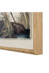 KDMD Flora & Fauna Heron Wall Art in Beaded Linen Frame in Brown - thumbnail 2