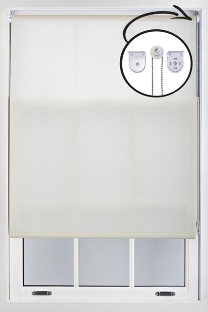 Furnished Cream Daylight Roller Blinds with Metal Fittings - Trimmable Window Shade - Size: 200 cm width x 210 cm drop - image 1