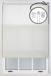 Furnished Cream Daylight Roller Blinds with Metal Fittings - Trimmable Window Shade - Size: 200 cm width x 210 cm drop - thumbnail 1