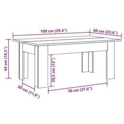 Berkfield Home Coffee Table Artisan Oak 100x60x42 cm Engineered Wood in Brown - Size: 100 x 60 x 42 cm - thumbnail 9