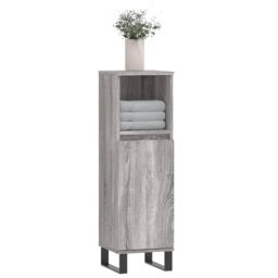 Berkfield Home Bathroom Cabinet Grey Sonoma 30x30x100 cm Engineered Wood - Size: 30 x 30 x 100 cm - thumbnail 3
