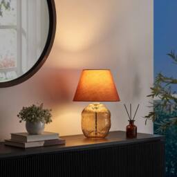FurnitureboxUK Flynn Orange Glass Table Lamp - thumbnail 3