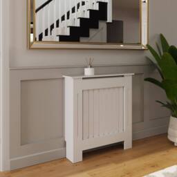 FWStyle Vertical Slat Small White Radiator Cover (H) 82.3 (W) 78cm (D) 19cm - thumbnail 1