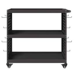 Berkfield Home Tool Trolley with Shelf with Wheel with Storage Manual Black Medi - thumbnail 5
