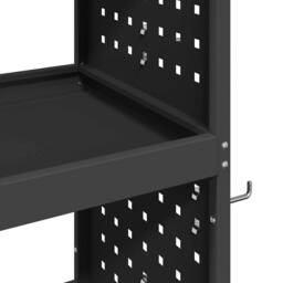 Berkfield Home Tool Trolley with Shelf with Wheel with Storage Manual Black Medi - thumbnail 8