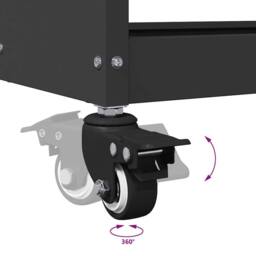 Berkfield Home Tool Trolley with Shelf with Wheel with Storage Manual Black Medi - thumbnail 9