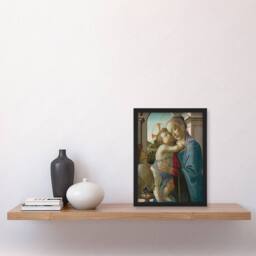 Artery8 Virgin & Child an Angel Botticelli Vintage Framed Wall Art Print - Size: A4 - thumbnail 4