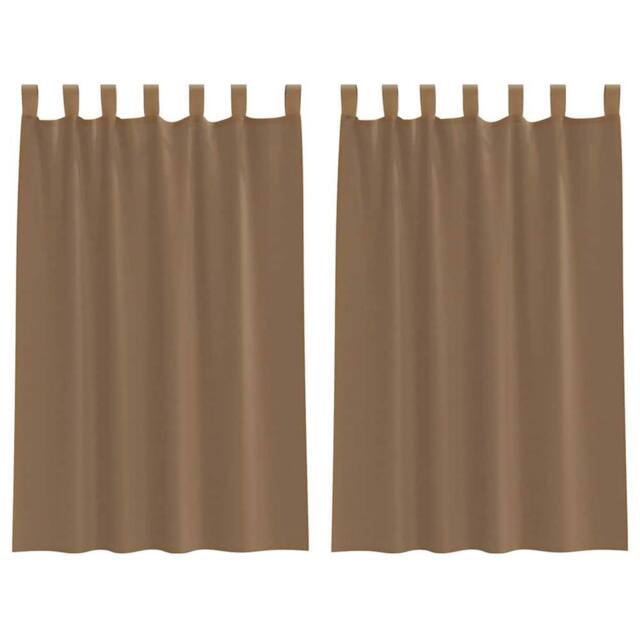 Berkfield Home Voile Curtains with Loops 2 pcs Light Brown 140x175 cm - image 1
