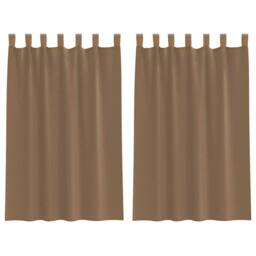 Berkfield Home Voile Curtains with Loops 2 pcs Light Brown 140x175 cm - thumbnail 1