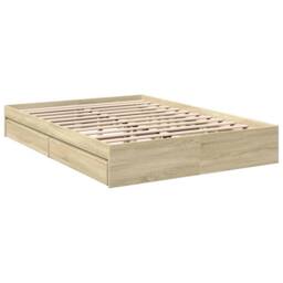 Berkfield Home Bed Frame with Drawers without Mattress Sonoma Oak 160x200 cm in Light Tan - thumbnail 3