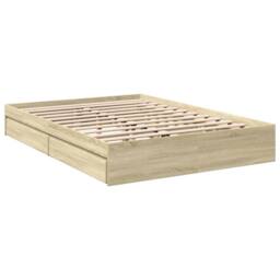 Berkfield Home Bed Frame with Drawers without Mattress Sonoma Oak 160x200 cm in Light Tan - thumbnail 6