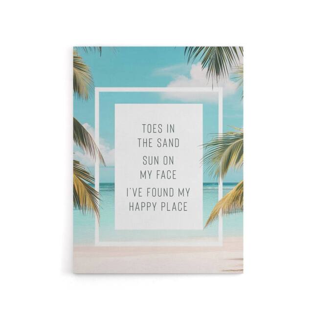 "Artery8 Toes In Sand Sun On Face Beach Found Happy Place Canvas Wall Art Print - Size: W12"" x H16""" - image 1