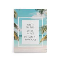 "Artery8 Toes In Sand Sun On Face Beach Found Happy Place Canvas Wall Art Print - Size: W12"" x H16""" - thumbnail 1