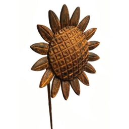Poppyforge Sunflower 4Ft Plant Pin (Pack of 3), Steel - W160 x H121.9 cm - BM/RtR in Brown - thumbnail 1