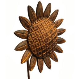 Poppyforge Sunflower 4Ft Plant Pin (Pack of 3), Steel - W160 x H121.9 cm - BM/RtR in Brown - thumbnail 2