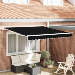 Berkfield Home Manual Retractable Awning Black 300x250 cm - thumbnail 1