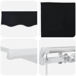 Berkfield Home Manual Retractable Awning Black 300x250 cm - thumbnail 8