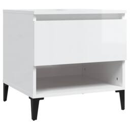 Berkfield Home Side Tables 2 pcs High Gloss White 50x46x50 cm Engineered Wood - Size: 50 x 46 x 50 cm - thumbnail 6