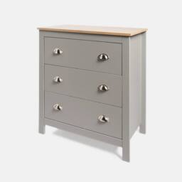 OHS Chicago 3 Drawer Bedside Table Hallway Cabinet Nightstand in Grey - thumbnail 5